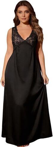 Women's Color Trim V-Neck Pajamas, Polyester Blend Adult Loungewear, All-Season Soft Sleepwear for Women (Black) in Saudi Arabia