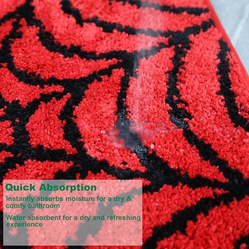 سجادة حمام على شكل شبكة عنكبوت حمراء لطيفة، سجاد حمام أحمر، ملحقات الحمام، سجادة حمام أرضية مضحكة غير قابلة للانزلاق، سجادة حمام قابلة للغسل في الغسالة، سجادة ناعمة من الألياف الدقيقة لحوض الاستحمام والدش (23.6 * 15.7 بوصة) in Kuwait