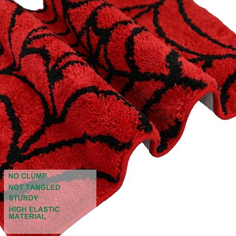 سجادة حمام على شكل شبكة عنكبوت حمراء لطيفة، سجاد حمام أحمر، ملحقات الحمام، سجادة حمام أرضية مضحكة غير قابلة للانزلاق، سجادة حمام قابلة للغسل في الغسالة، سجادة ناعمة من الألياف الدقيقة لحوض الاستحمام والدش (23.6 * 15.7 بوصة) in Kuwait