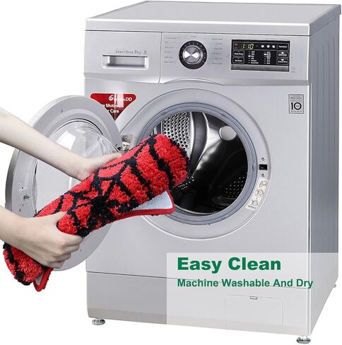 سجادة حمام على شكل شبكة عنكبوت حمراء لطيفة، سجاد حمام أحمر، ملحقات الحمام، سجادة حمام أرضية مضحكة غير قابلة للانزلاق، سجادة حمام قابلة للغسل في الغسالة، سجادة ناعمة من الألياف الدقيقة لحوض الاستحمام والدش (23.6 * 15.7 بوصة) in Kuwait