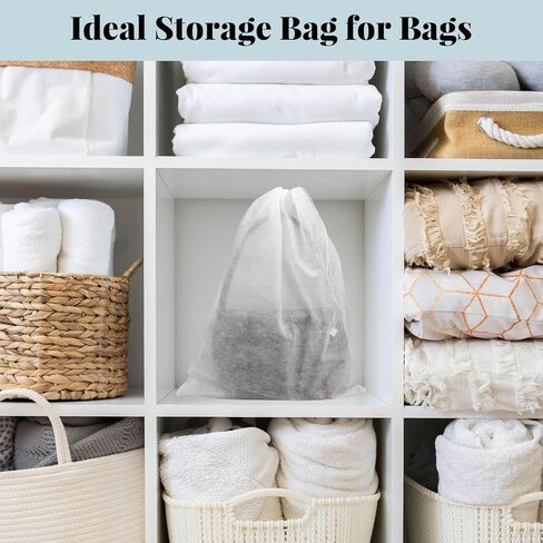 12 Pcs Dust Bags for Handbags,15.8×19.3’’Non Woven Fabric Handbags Storage,Dust Covers With Drawstring for Purse Travel Shoe in Kuwait