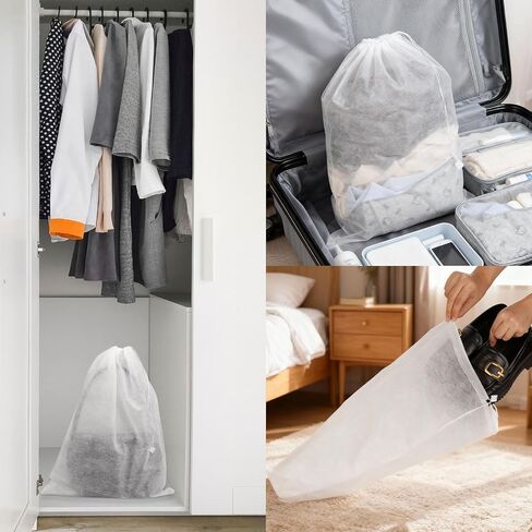 12 Pcs Dust Bags for Handbags,15.8×19.3’’Non Woven Fabric Handbags Storage,Dust Covers With Drawstring for Purse Travel Shoe in Kuwait