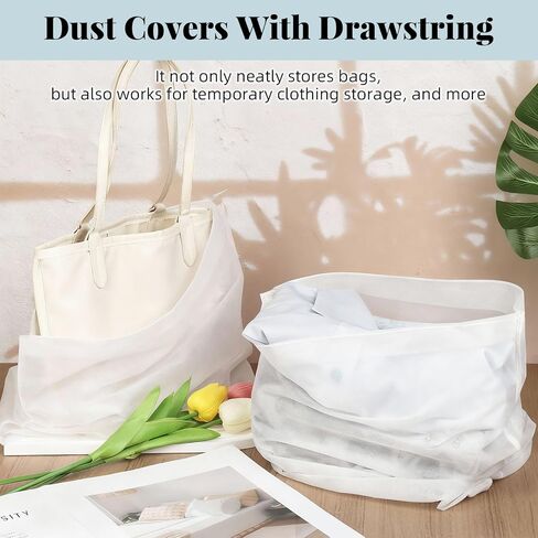 12 Pcs Dust Bags for Handbags,15.8×19.3’’Non Woven Fabric Handbags Storage,Dust Covers With Drawstring for Purse Travel Shoe in Kuwait