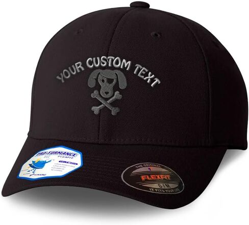Flexfit Cap for Men & Women Embroidered Pirate Dog Skull and Bones C Flexfit Hats Baseball Caps in Saudi Arabia