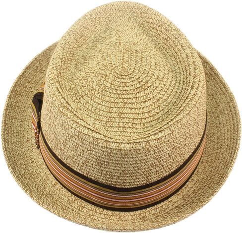 قبعة صيفية للرجال من Porkpie Gambler Derby Fedora مصنوعة من الريش مقاس L/XL 58 سم in Kuwait