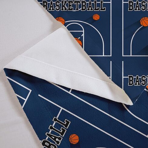 Feelyou 1 Panel 52"x18" Basketball Kitchen Curtains Valances Gaming Sports Valance Curtains for Living Room Bedroom for Kids Women Men Ball Games Curtain Valances for Window Treatment Indigo Blue in Saudi Arabia