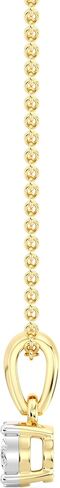 GILDED 0.25 Cttw Round Lab-Grown Diamond Solitaire Pendant Necklace, F Color SI Clarity, 14KT Gold Plated Silver Sterling Silver, 18" Cable Chain with Spring Ring Clasp in Kuwait