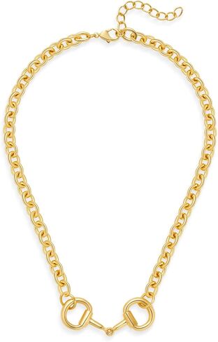 Gold Chunky Necklace for Women Horsebit Pendant Necklace Western Statement Necklaces Trendy Jewelry in Kuwait