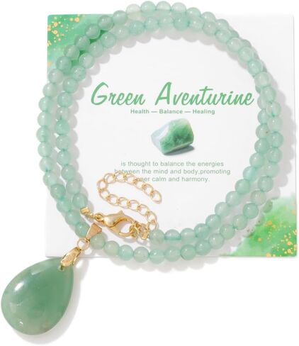 شفاء الحجر الطبيعي الخرز قلادة قلادة للنساء ريال كريستال الفيروز سليكات الألمنيوم اللازورد جمشت سبج عقد شوكر الأحجار الكريمة القلائد مجوهرات للنساء in Kuwait