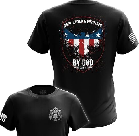 Patriotic American Flag Men’s T-Shirt | Heavyweight Classic Fit Short Sleeve Shirt in Saudi Arabia