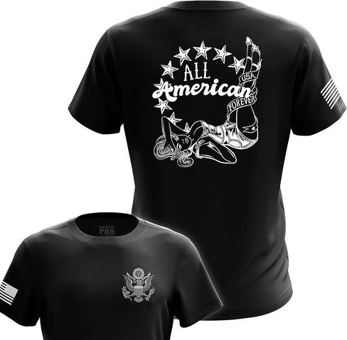 Patriotic American Flag Men’s T-Shirt | Heavyweight Classic Fit Short Sleeve Shirt in Saudi Arabia