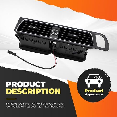 8R1820951L Car Front AC Vent Grille Outlet Panel Compatible with Q5 2009-2017 Dashboard Vent 8R1820951GWVF in Saudi Arabia