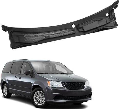 Windshield Wiper Cowl Grille Panel Compatible with Dodge Grand Caravan 2008-2020, for Chrysler Town Country 2008-2016, for Ram C/V 2012-2015, Air Inlet Window Cover Cowl Top Panel 5113548AC Black in Kuwait