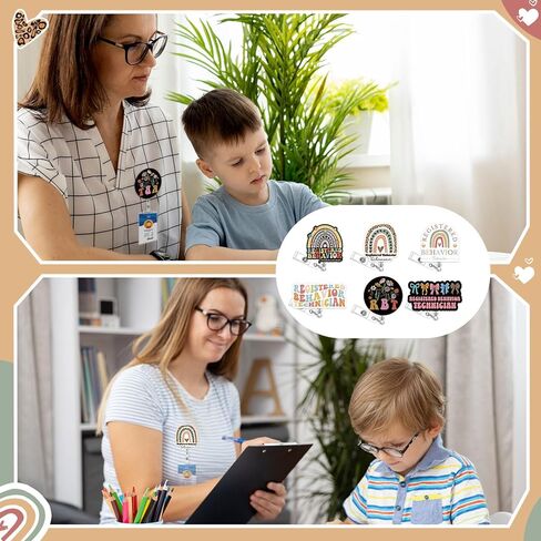 6 Packs RBT Badge Reels, ABA Therapist Gifts for BCBA Appreciation Week, ABA Retractable ID Badge Holder with Clip for Behavior Analysts & Special Education Teachers in Saudi Arabia