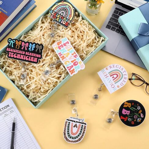 6 Packs RBT Badge Reels, ABA Therapist Gifts for BCBA Appreciation Week, ABA Retractable ID Badge Holder with Clip for Behavior Analysts & Special Education Teachers in Saudi Arabia
