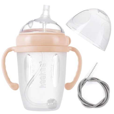 haakaa Weighted Straw Sippy Cup for 6+ Month Old, Silicone Baby Straw Cup Toddler Water Bottle with Straw Brush, 8oz/250ml, Grey in Kuwait