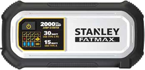 STANLEY LJ12FC 1200A Lithium Jump Starter with 15 Watt USB-A and USB-C Power, Includes Clamps and Carrying Case in Kuwait