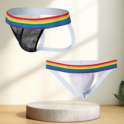 Mens Jockstrap for Men Underwear Mesh Breathable Athletic Supporter Thong G-String For Gym, Training, Running in Saudi Arabia