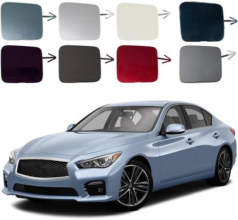 Front Bumper Tow Hook Cover Cap Towing Eye for Infiniti Q50 2014 2015 2016 2017 2018 622A1-4GA0A Trailer Cover (Gray, Right Passenger Side) in Saudi Arabia