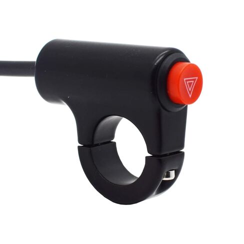 7/8" Motorcycle Handle Bar Mount Hazard Flash Button Switch Warning Light ON-Off Handlebar Switches Red Button Aluinum Alloy DC12V in Saudi Arabia