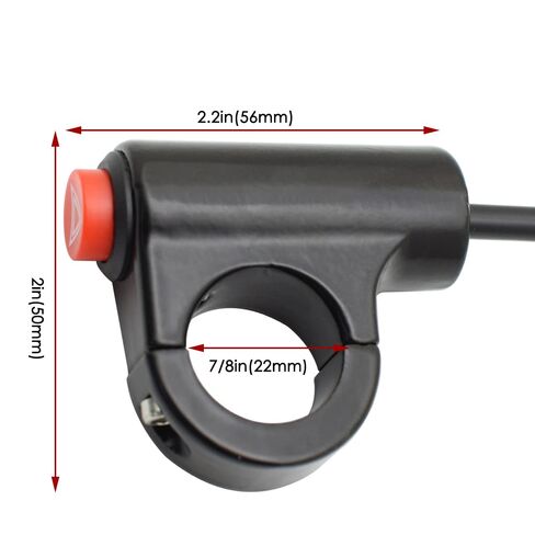 7/8" Motorcycle Handle Bar Mount Hazard Flash Button Switch Warning Light ON-Off Handlebar Switches Red Button Aluinum Alloy DC12V in Saudi Arabia