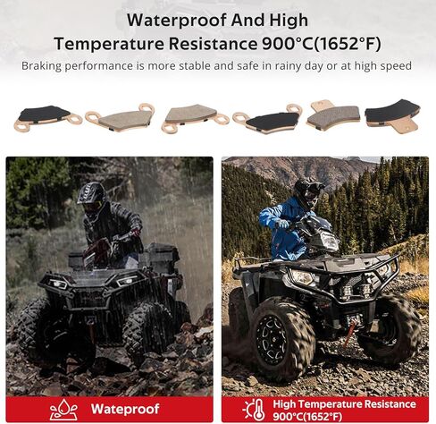 Front & Rear Sintered Brake Pads Compatible With Polaris Sportsman Magnum Trail Blazer Trail Boss Xplorer Xpedition Scrambler 500 425 400 335 330 325 250 in Kuwait
