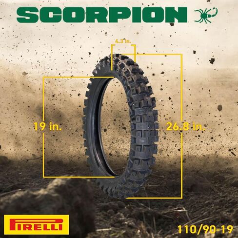Pirelli Scorpion MX 32 Mid Hard 110/90-19 Rear Dirt Bike Tire with Keychain - Single in Saudi Arabia