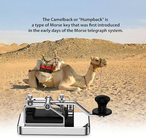 مفتاح رمز مورس CW - مفتاح تلغراف تلقائي ثقيل مجداف واحد على شكل جمل خلفي مفتاح نجمي مغناطيسي من سبائك الألومنيوم (أزرق) in Kuwait