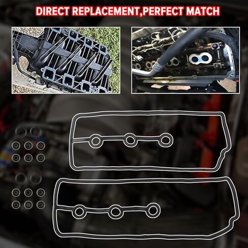 2 Pcs Valve Cover Gasket Set Compatible with Toyota Vehicle Tacoma 4Runner FJ Cruiser Tundra 4.0L V6, Replaces# VS50634R, VS50484, 11213AD010, 11214AD010 in Saudi Arabia