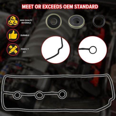 2 Pcs Valve Cover Gasket Set Compatible with Toyota Vehicle Tacoma 4Runner FJ Cruiser Tundra 4.0L V6, Replaces# VS50634R, VS50484, 11213AD010, 11214AD010 in Saudi Arabia