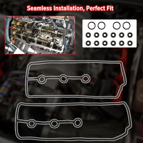 2 Pcs Valve Cover Gasket Set Compatible with Toyota Vehicle Tacoma 4Runner FJ Cruiser Tundra 4.0L V6, Replaces# VS50634R, VS50484, 11213AD010, 11214AD010 in Saudi Arabia