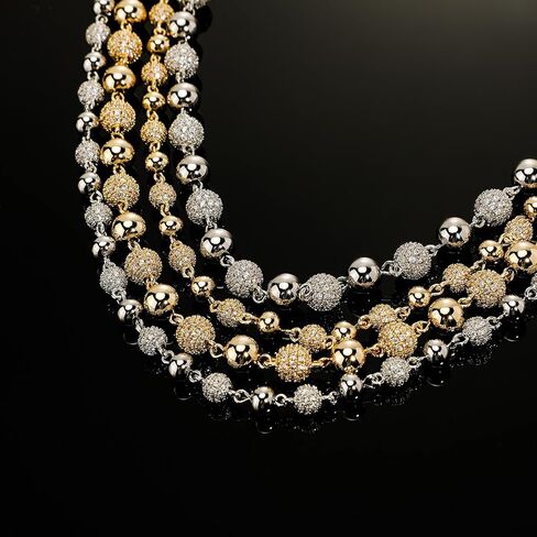 الذهب الصلب على S925 الفضة الاسترليني 6mm-8mm سلسلة مويسانيتي مطرز، نمط الحد الأدنى، مجوهرات حضرية محايدة جنسانيا in Kuwait