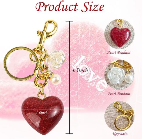 Cute Key Chain for Women, Heart-shaped Bag Charms for Bag Accessories, Perfect Bag Charms for Women in Saudi Arabia