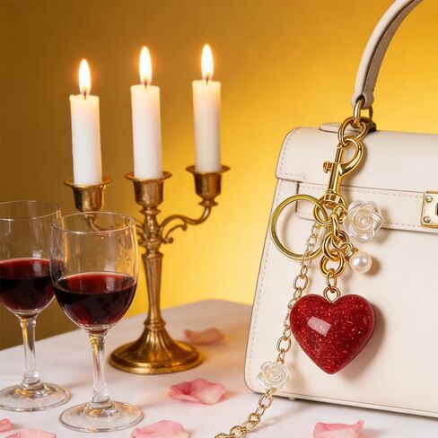 Cute Key Chain for Women, Heart-shaped Bag Charms for Bag Accessories, Perfect Bag Charms for Women in Saudi Arabia