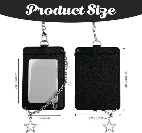 K-pop Photocard Holder Keychain with Metal Chain,Photocard Holder Keychain for Fans,Photocard Keychain with Star Design,Photo Card Holder Keychain with Chain for Daily Use & K-pop Events in Kuwait