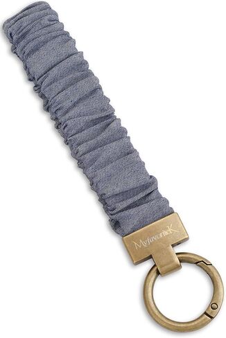 سلسلة مفاتيح مطاطية من الجينز لمفاتيح السيارة مع حلقة على شكل حرف D، سوار معصم Scrunchie لطيف للنساء والرجال in Saudi Arabia