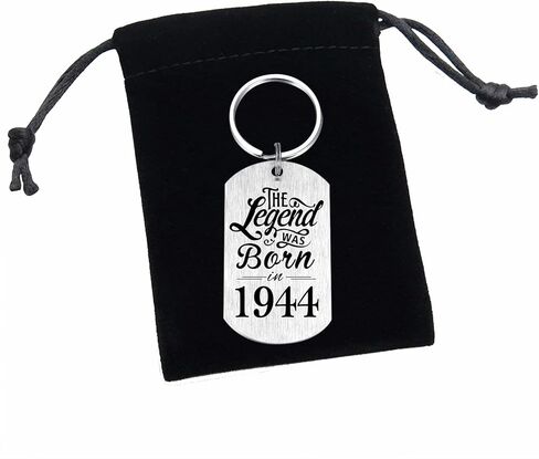 Yobent 82nd Birthday Gifts for Men 1944, Happy 82nd Birthday Keychain, 82 Year Old Birthday Gifts for Women, The Legend was Born in 1944 in Saudi Arabia