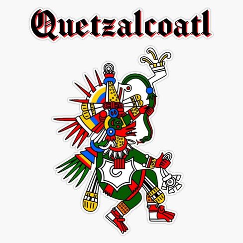 Quetzalcoatl واهب الحياة آلهة الأزتيك (أبيض) ملصق ملصقات للسيارة متعددة الأشكال ملصق حائط من الفينيل‏ 5" in Kuwait