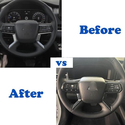 for Mitsubishi Outlander Accessories Steering Wheel Trim Interior Decaration for Mitsubishi Outlander 2022 2023 2024 2025(carbon fiber) in Kuwait