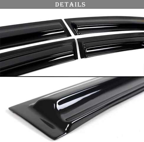 ش. يناسب 2015-2021 Subaru WRX STI JDM 3D متموج نمط Mugen حاجب نافذة واقي المطر، أسود، 634769009723 in Kuwait