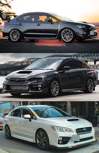 ش. يناسب 2015-2021 Subaru WRX STI JDM 3D متموج نمط Mugen حاجب نافذة واقي المطر، أسود، 634769009723 in Kuwait