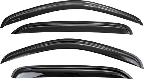 TrailFX Rainguard Window Vents Fits Chevrolet Silverado 1500 Crew Cab 2014-2018 Smoke Acrylic Low Profile Tape-On Side Four Piece Window Deflectors TrailFX 4536H in Kuwait