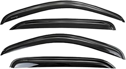 TrailFX Rainguard Window Vents Fits Chevrolet Silverado 1500 Crew Cab 2014-2018 Smoke Acrylic Low Profile Tape-On Side Four Piece Window Deflectors TrailFX 4536H in Kuwait