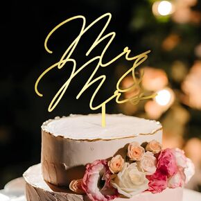 Love Wedding Cake Topper Gold Acrylic Greeny Wedding Engagement Cake Decoration (Design 02) in Saudi Arabia