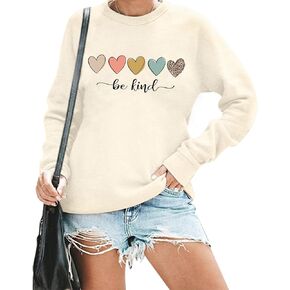 Be Kind Sweatshirt for Women Inspirational Casual Long Sleeve Pullover Crewneck Loose Fit Teacher Kindness Tops in Kuwait