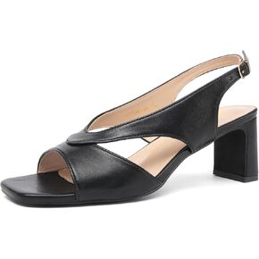 صنادل نسائية بكعب مربع من NEWBELLA - أحذية رسمية بحزام خلفي للعمل وملابس الصيف in Kuwait