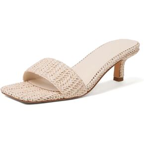 Ancomafio صنادل كعب هريرة الرافية بكعب منخفض 2 بوصة صنادل مربعة مفتوحة من الأمام للنساء سهلة الارتداء في الصيف أحذية كاجوال للعطلات in Kuwait