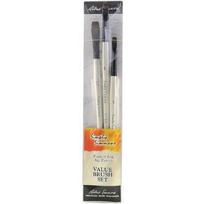 Robert Simmons Simply Simmons Value Brush Sets Chisel Edge Set Set of 3 (78233) in Kuwait