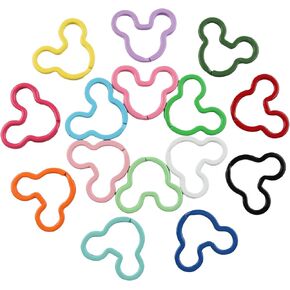 15Pcs Colorful Creative Key Rings, Metal Flat Keychain for DIY Home Office Car Organization Charms in Kuwait