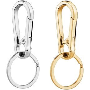 Key Chain Rings Clip,Key Rings for Car Keys,Key Chains Women Cute,Keychains for Women Clip,Carabiner for Keys(Gold+Silver) in Kuwait